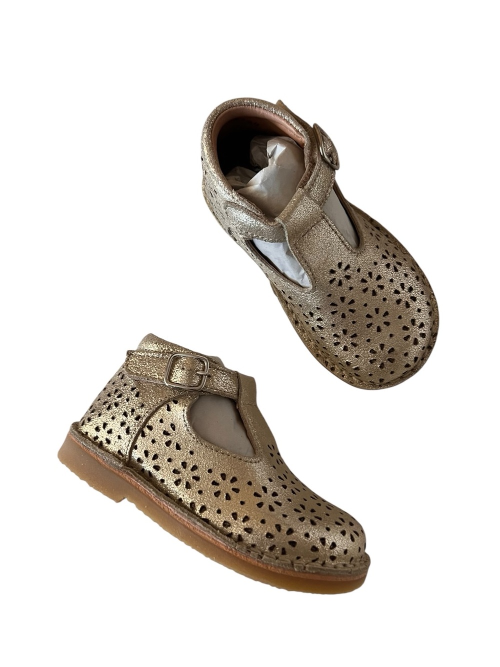 NEW Petit Nord Metallic Gold Mary Jane Shoes